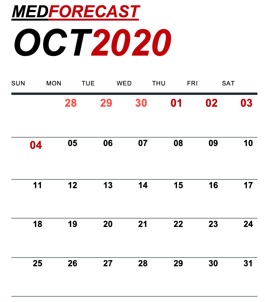 Medical News Forecast for September 28-October 4