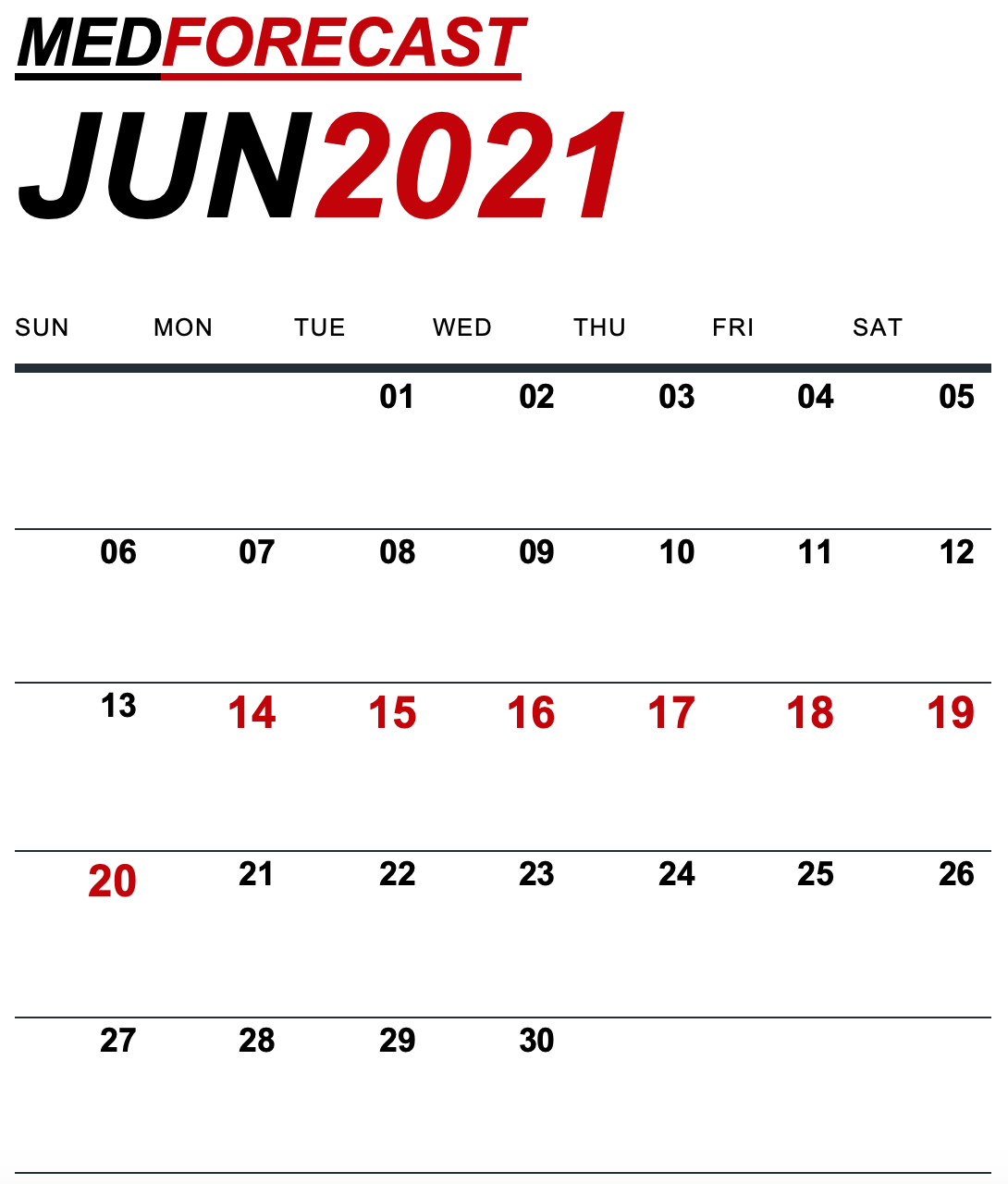 Medical News Forecast for June 14-20