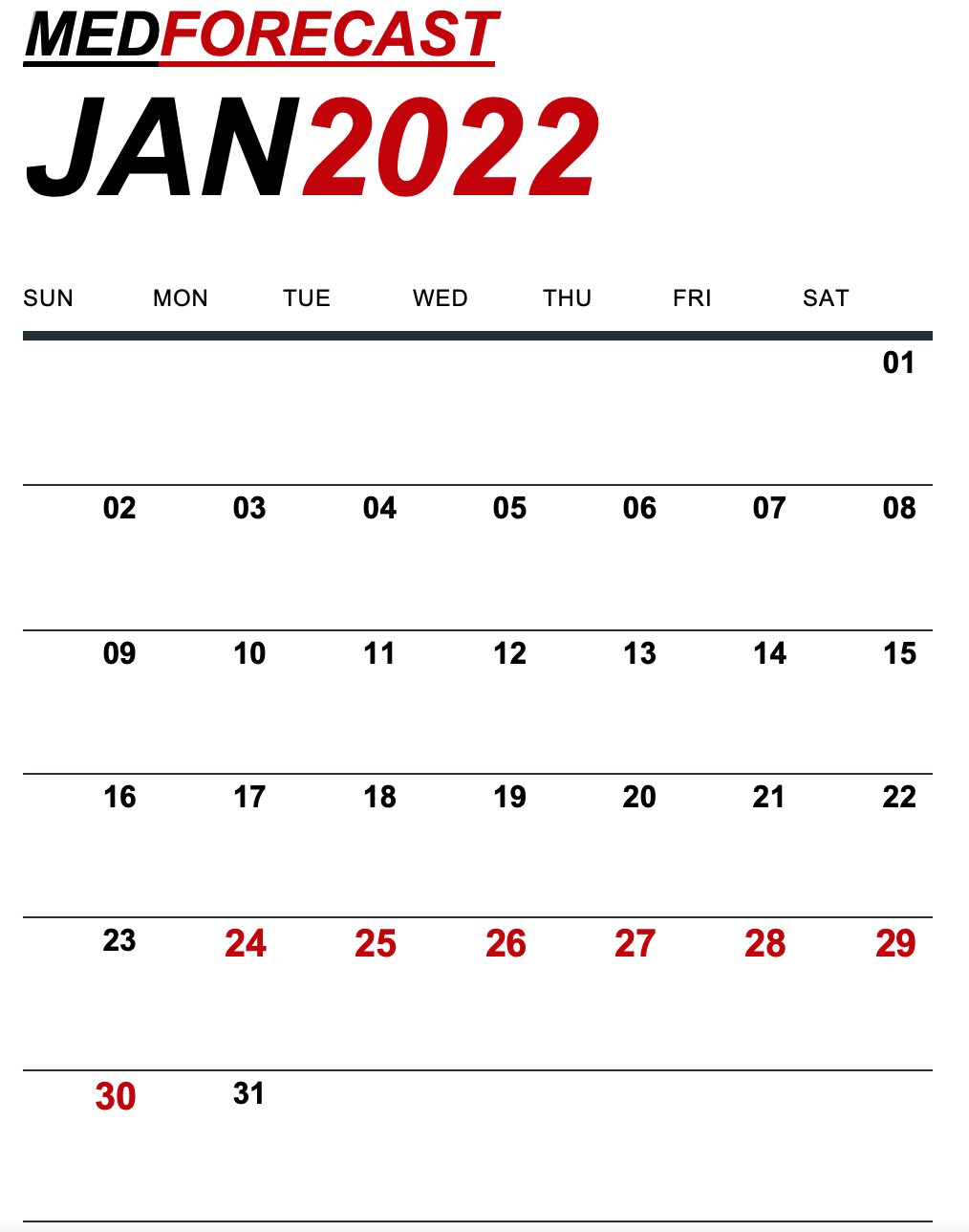 Medical News Forecast for January 24-30